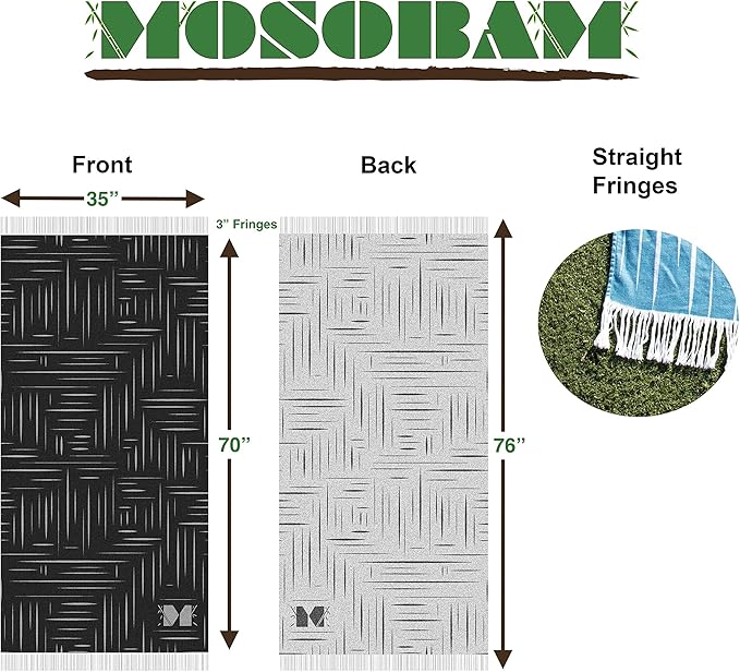 Mosobam 4pc Soft Fouta Peshtemal 35X70, Green-Navy-Charcoal-Coral, Fall Cacala Fleece Blankets, Luxury Sarong, Hamam Towel, Lightweight Outdoor Picnic Blanket Throw, Viscose Made from Bamboo