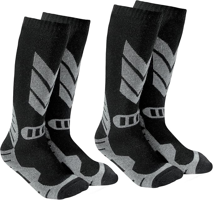 Warm Kids Ski Socks - 2 Pairs Merino Wool Skiing Socks, Winter Warm Snowboard Thermal Socks For Boys Girls Toddlers