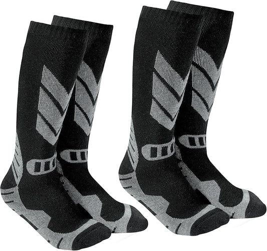 Warm Kids Ski Socks - 2 Pairs Merino Wool Skiing Socks, Winter Warm Snowboard Thermal Socks For Boys Girls Toddlers