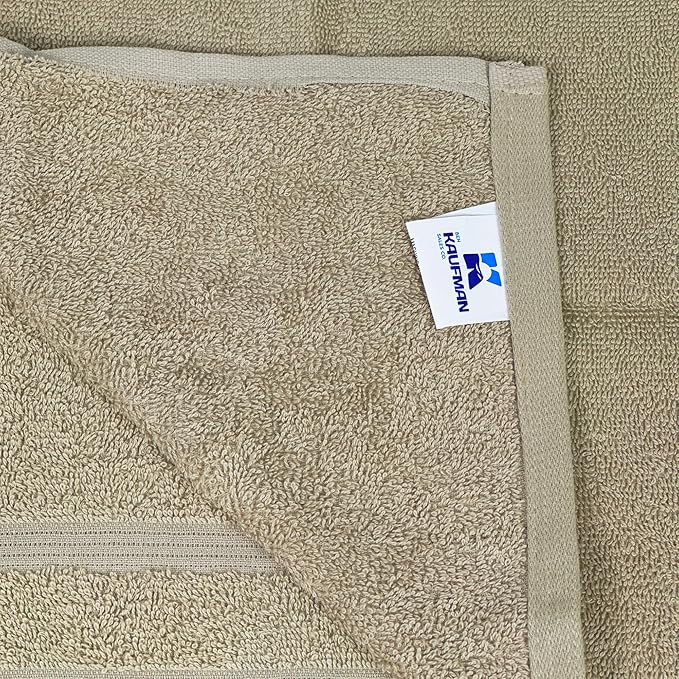 Kaufman - Premium Hand Towels Set for Bathroom, Spa, Gym, and Face Towel 100% Cotton Ring Spun, Ultra Soft Feel and Highly Absorbent Towels (Linen, 72-PK)