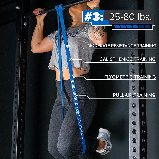 SERIOUS STEEL FITNESS Assisted 41" Pull-Up Band, Resistance & Stretch, Powerlifting & Pull-up Assist Loop (Single Band)