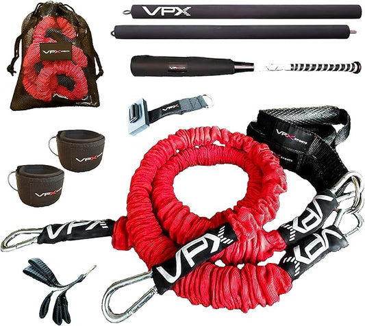 VPX Power Resistance Training System 3.0 | Total 3-Way Stacking Home, Gym, Sport Fitness | Men & Women | 220 LBs Adjustable Suspension Resistant Strength | Leg, Squat, Press, Push, Glute, Arm, LAT