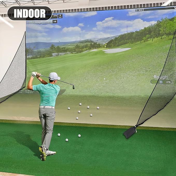 1/2PCS Golf Shank Net Attachment for Golf Hitting Nets with Sandbag, 7 * 7FT/7 * 10FT Golf Barrier Side Net,Golf Practice Hitting Net Barrier Net for Golf, Baseball, Hockey, Soccer (Black/Red