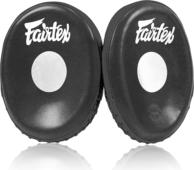 Fairtex FMV15 Muay Thai Boxing Focus Punch Mitts | Premium Syntek Leather Boxing Mitts-Lightweight & Durable Microfiber | Curved Design for Precision, Shock Absorbent & Enhanced Accuracy
