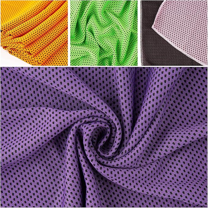 Ponpon 10pcs Cooling Towel Ice Towel Cooling Towels for Neck and Face Microfiber Cooling Towel for Gym, Travel, Yoga, Camping, Running, Outdoor Sport (10 Colors)