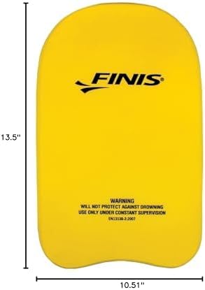 FINIS Foam Kickboard for Swim Training - Builds Leg Strength - Soft EVA Foam - Comfortable Grip - Yellow