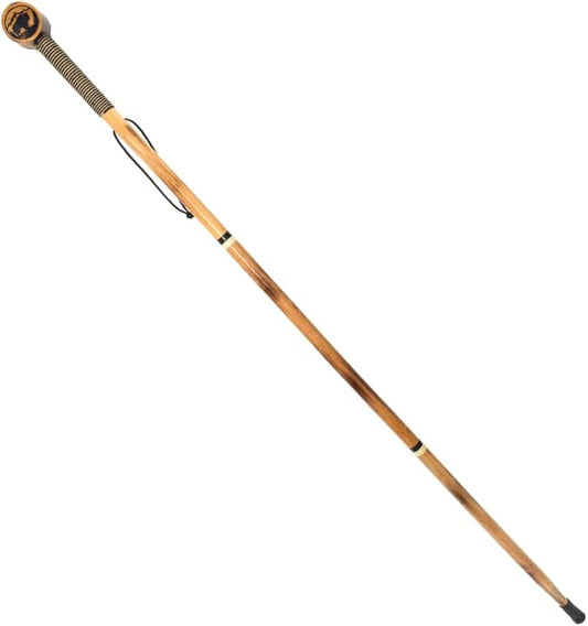 SE 3 Piece 55" Detachable Pine Wood Walking/Hiking Stick with Metal Tip, Reinforced Rubber Tip, and Water-Resistant Travel Pouch - Portable and Durable for Outdoor Adventures