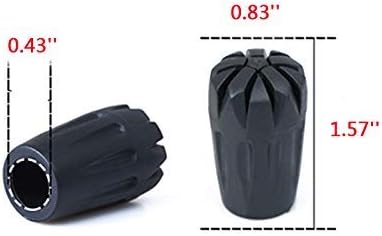 Trekking Pole Accessories Extra Thick and Wear Resisting Rubber Tips Snow Support Mud Support for Hiking Poles for All Common Trekking Poles, Hiking Sticks, Nordic Walking Poles with a Inner Diameter of 11mm/0.43"