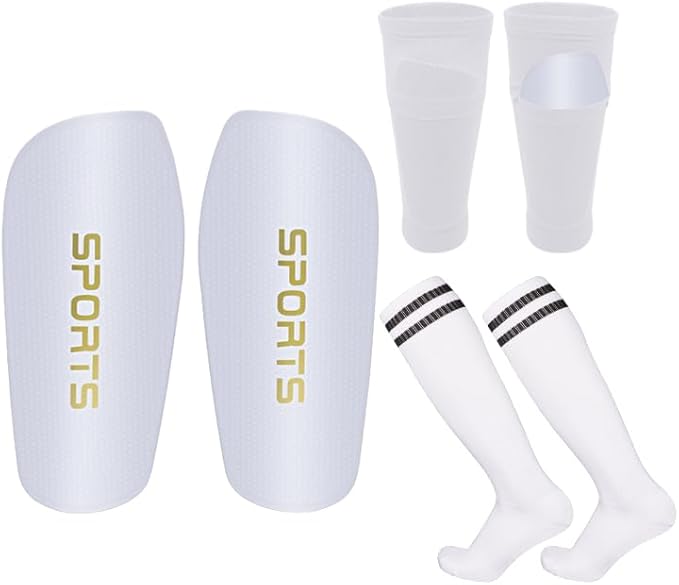 Soccer Shin Guards for Kids Youth Adults - Shin Pads and Sleeves Set with Optimized Insert Pocket for Boys Girls Men Women for Football Games - Protective Soccer Equipment(3 in 1)