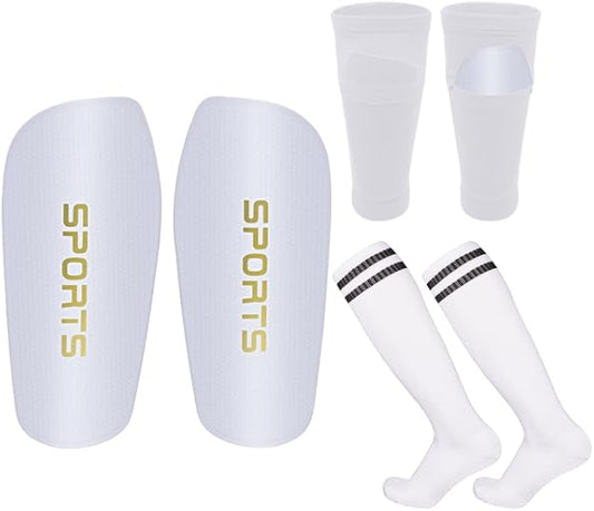 Soccer Shin Guards for Kids Youth Adults - Shin Pads and Sleeves Set with Optimized Insert Pocket for Boys Girls Men Women for Football Games - Protective Soccer Equipment(3 in 1)