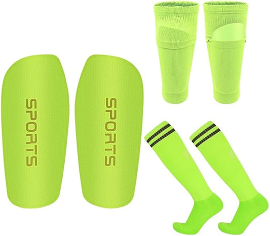 Soccer Shin Guards for Kids Youth Adults - Shin Pads and Sleeves Set with Optimized Insert Pocket for Boys Girls Men Women for Football Games - Protective Soccer Equipment(3 in 1)