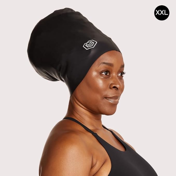 SOUL CAP - Large Swimming Cap for Long Hair - Designed for Long Hair, Dreadlocks, Weaves, Hair Extensions, Braids, Curls & Afros - Women & Men - Silicone