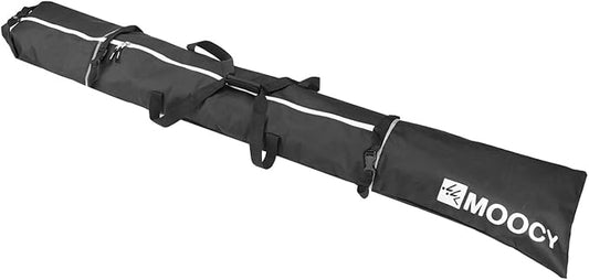 MOOCY Ski Bag for Air Travel, Unpadded Snow Bag Fits Skis Up to 200cm, Carrying Bag for Adults and Children