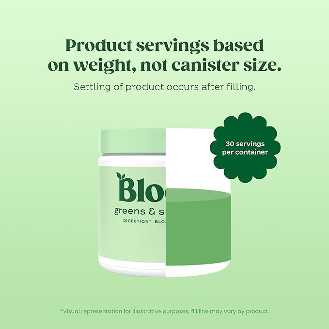 Bloom Nutrition Superfood Greens Powder, Digestive Enzymes with Probiotics and Prebiotics, Gut Health, Bloating Relief for Women, Chlorella, Green Juice Mix with Beet Root Powder, 30 SVG, Original