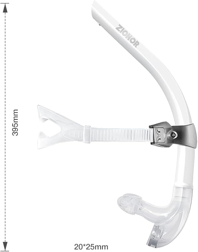 ZIONOR Snorkel Lap Swimming Swimmer Training Diving Snorkeling Comfortable Mouthpiece One-Way Purge Valve for Pool Open Water