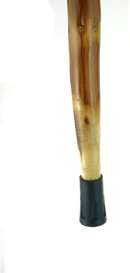 SE Natural Wood Walking Stick with Root Head, Carved Hand Grip, Steel Spike and Metal-Reinforced Tip Cover, 55" - WS631-52RH