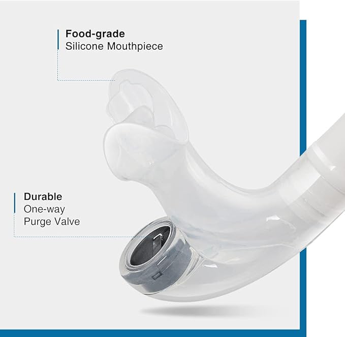 ZIONOR Snorkel Lap Swimming Swimmer Training Diving Snorkeling Comfortable Mouthpiece One-Way Purge Valve for Pool Open Water