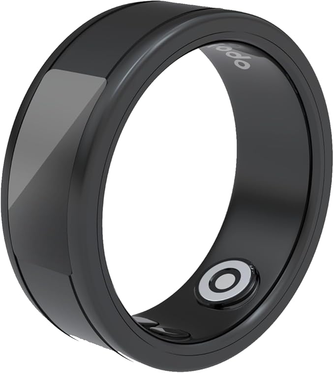 Smart Ring Health Tracker 19.1mm, 5 Days Working Time, Heart Rate & Body Temperature, Fitness & Calorie Tracker, Blood Oxygen, Menstrual Cycle Monitor – Black