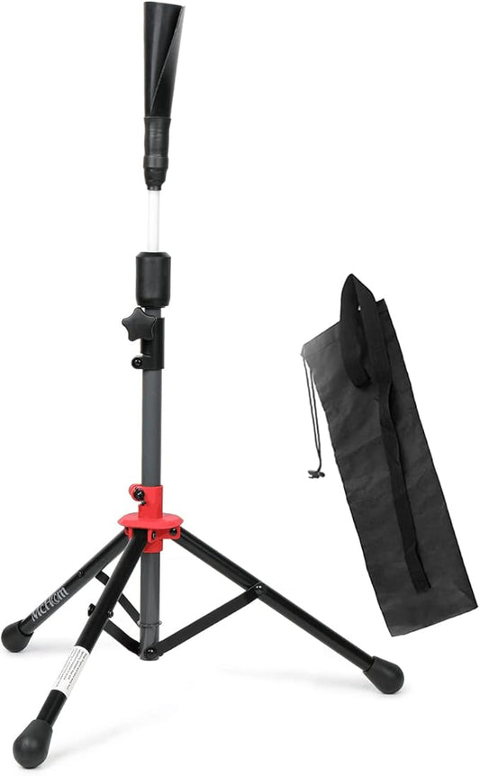 McHom Baseball & Softball Batting Tee - Hitting Travel Tee | Adjustable Height | Portable & Collapsible | Tripod Base