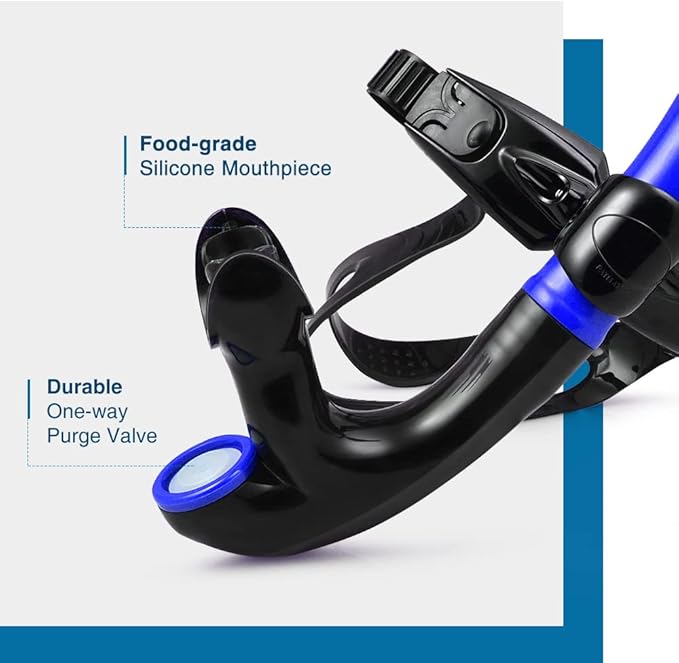 ZIONOR Snorkel Lap Swimming Swimmer Training Diving Snorkeling Comfortable Mouthpiece One-Way Purge Valve for Pool Open Water