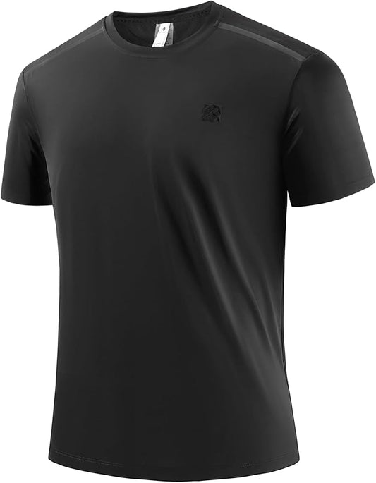 Mens Seamless Workout T-Shirts Lightweight Moisture Wicking Running Hiking Camping Tennis Pickleball Shirts for Men
