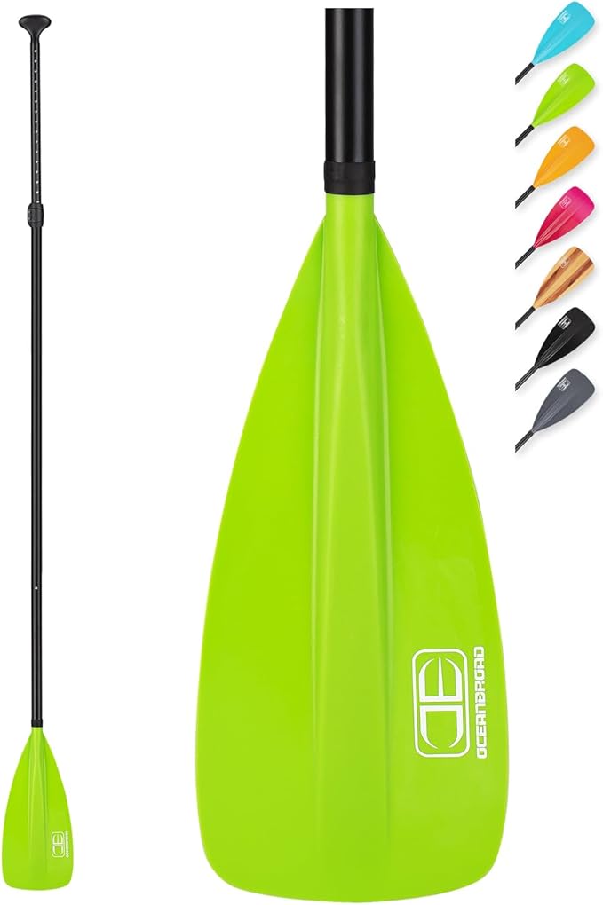 OCEANBROAD SUP Paddle - Adjustable Stand-Up Paddle for Paddleboard Kayak, Adjustable Aluminum Alloy Shaft with Reinforced Nylon Blades