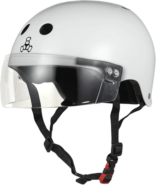 Triple Eight The Certified Sweatsaver Helmet with Visor for Roller Derby, Skateboarding and BMX