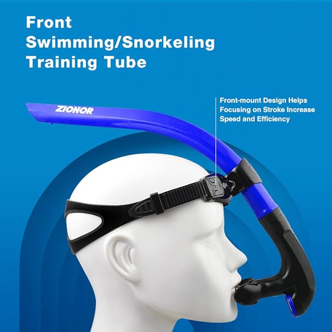 ZIONOR Snorkel Lap Swimming Swimmer Training Diving Snorkeling Comfortable Mouthpiece One-Way Purge Valve for Pool Open Water