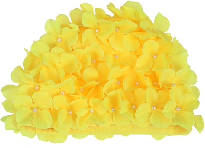 WINOMO Fashionable Swim Cap Floral Petal Stylish Swimming Hat Bathing Caps Size L for Women