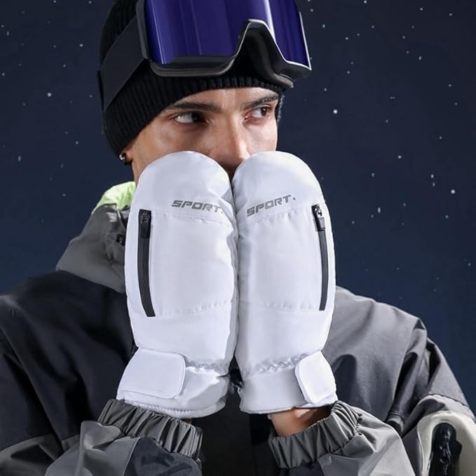 Waterproof Ski Mittens Ski Glove for Women Men Youth Winter Cold Weather Snow Gloves with Hands Warmer Zipper Pocket