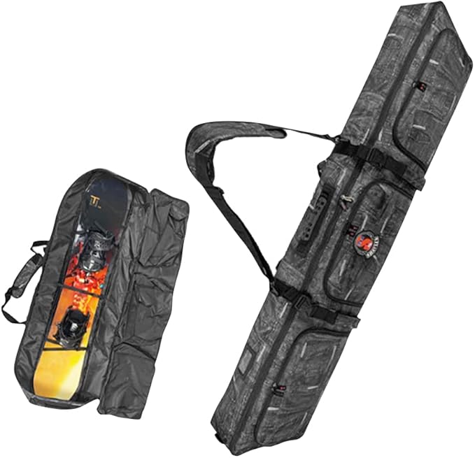 UNISTRENGH Padded Snowboard Bag With Wheels - Travel Bag for Single Snowboard and Snowboard Boots,Helmet,Clothes