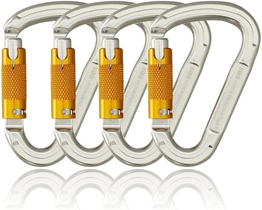 SOB Auto Locking Climbing Carabiner Clips,Heavy Duty Asymmetrical Carabiner Connector Used for Rappelling Gear Rescue Outdoor Projects Dog Leash