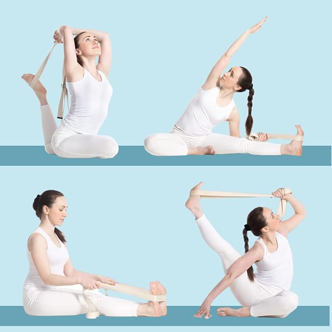 California Yoga Strap | Yoga Belt with Safe Adjustable D-Ring Buckle for Pilates | Stretching Strap | Exercise Bands | Physical Therapy | Improves Sitting Posture