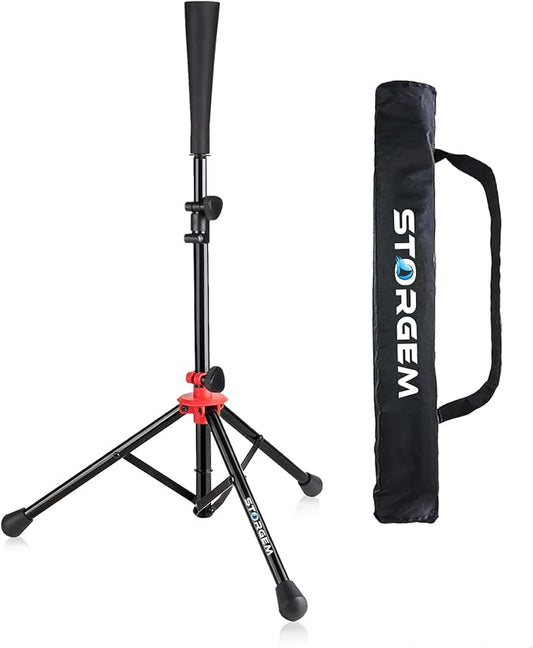 Storgem Batting Baseball tee Softball, Easy to Adjustable Height,Portable Tripod Stand Base Tee for Hitting Training Practice,with Carrying Bag