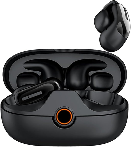 Open Ear Earbuds,Bluetooth 5.4Wireless Headphones,Lightweight Comfort Clip-On Earbuds with Mic for Clear Calls,36H Playtime,Touch Control,IPX5 Waterproof,Fit for Running Cycling Glasses Wearers