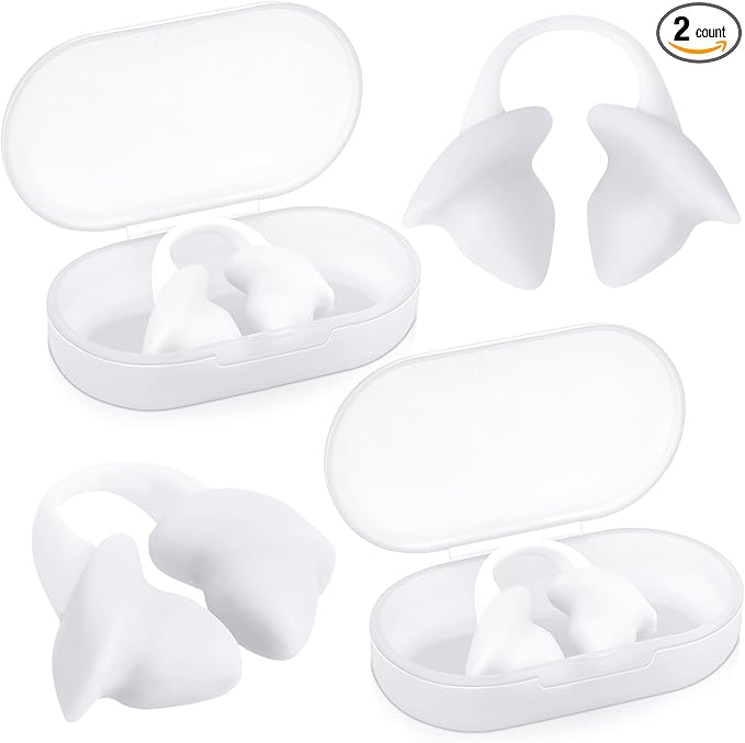 Soulchen 2 Pcs Swimming Nose Plugs Silicone Waterproof Painless Swim Nose Clip with Storage Box for Adults Kids Men Women Beginners