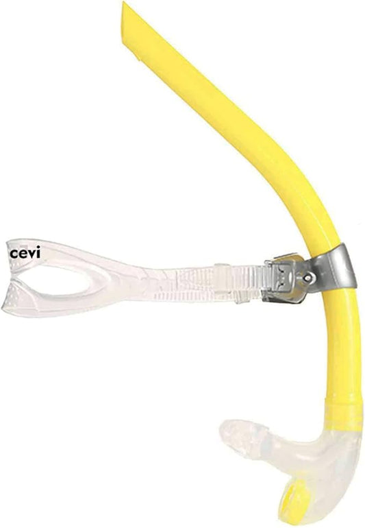 Swim Snorkel for Lap Swimming,Adult Swimmers Snorkeling Gear for Swimming Snorkel Training in Pool and Open Water,Snorkle Center Mount Silicone Mouthpiece One-Way Purge Valve