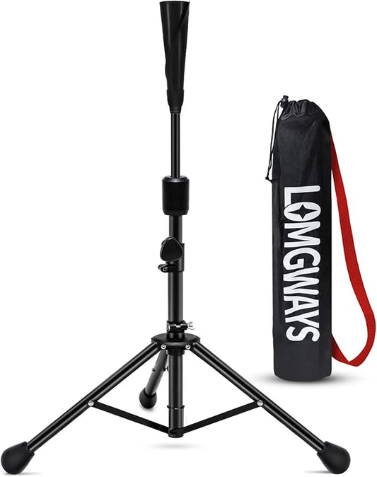 FDLS Baseball Batting tee for Adults and Youth Teens, Portable Tripod Stand Base Tee Easy Adjustable Height 27 to 46 inches for Hitting Training Practice, with Carrying Bag