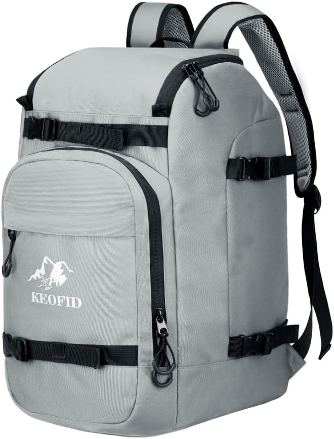 KEOFID 50L Ski Boot Bag Backpack, Waterproof Ski Bag, Travel Backpack for Ski Helmet, Snowboard