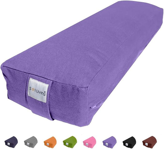 Sol Living Yoga Bolster Pillow Rectangular Meditation Cushion Cotton Meditation Accessories for Restorative Yoga Meditation Pillow Yoga Pillow Firm Body Pillow Bolster Pillow for Legs Removable Cover