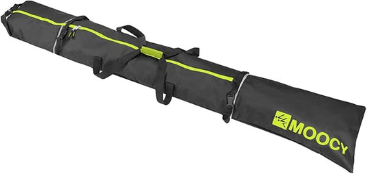 MOOCY Ski Bag for Air Travel, Unpadded Snow Bag Fits Skis Up to 200cm, Carrying Bag for Adults and Children