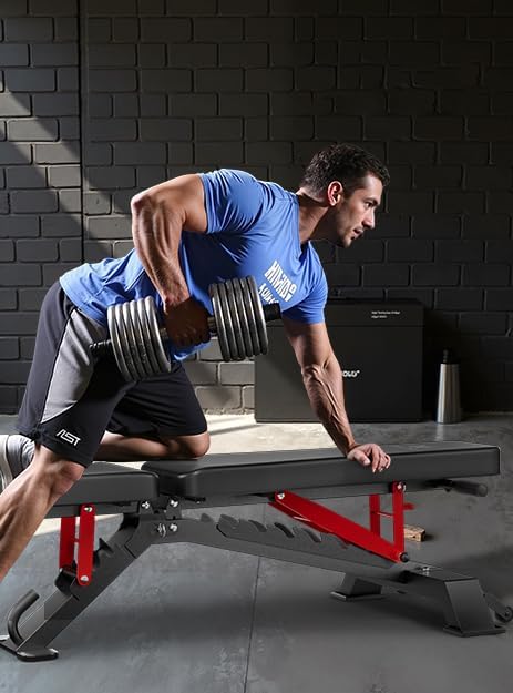 Adjustable Weight Bench - Foldable Workout Bench for Home Gym, PRO Heavy Duty 1300lb Capacity Full Body Strength Training with 8-Level Incline/Flat/Decline Positions & Space-Saving