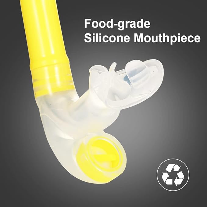 Swim Snorkel for Lap Swimming,Adult Swimmers Snorkeling Gear for Swimming Snorkel Training in Pool and Open Water,Snorkle Center Mount Silicone Mouthpiece One-Way Purge Valve