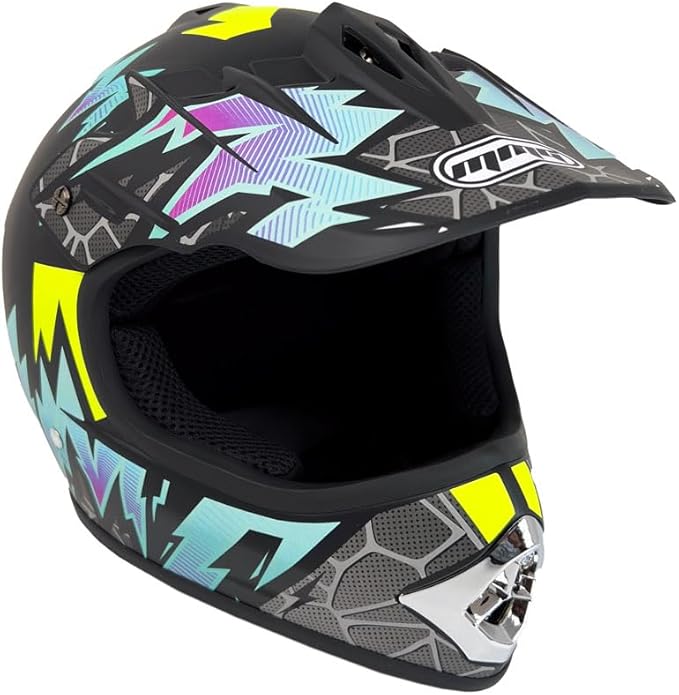 MMG Adult Motorcycle Off Road Helmet DOT - MX ATV Dirt Bike Motocross UTV - with Goggles