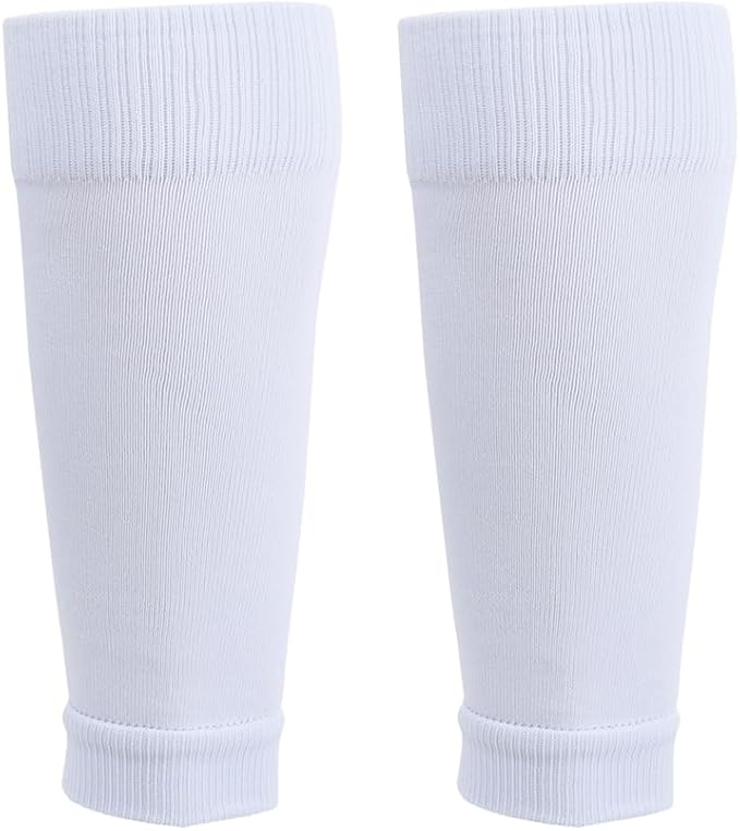 2 Set Anti-Slip Grip Soccer Socks with Shin Guard Sleeves, Sports Athletic Socks for Men Women