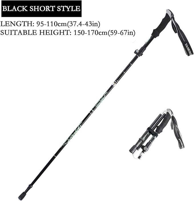 Trekking Poles - 1pc Sports Aluminium 7075 Anti Shock Walking Trekking Hiking Stick Pole,Ultralight Alpenstock,Adjustable Quick,Single Collapsible Pole
