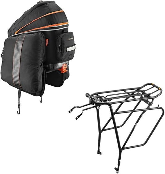 Ibera PakRak Touring Bicycle Seatpost/Disc/Non/Disc Rack and Quick Release Bag