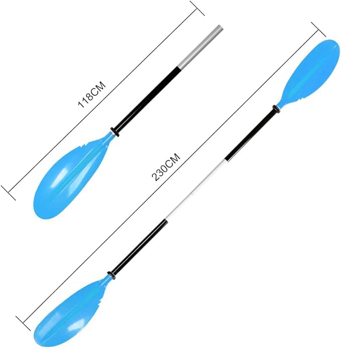 Kayak Paddle - Adjustable 2 Pieces Aluminum Alloy Shaft with Glass Fiber Blade for Surfing,Oar Fishing Easy Packable Travel