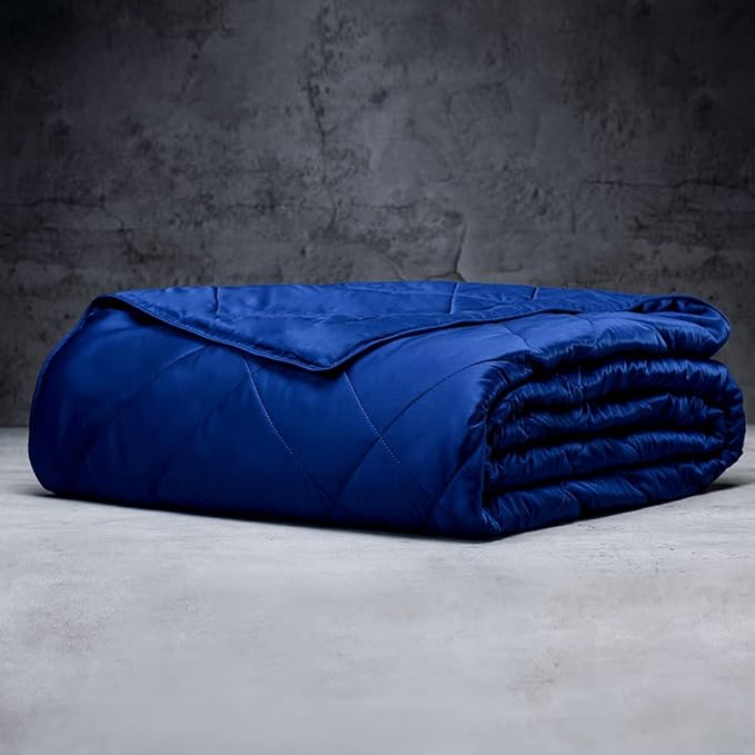 LUXOME Lightweight Blanket | 100% Rayon (Viscose) from Bamboo Fabric & Fill | Full/Queen - 86"x92" | Super Soft | Thermal-Regulating | Sapphire