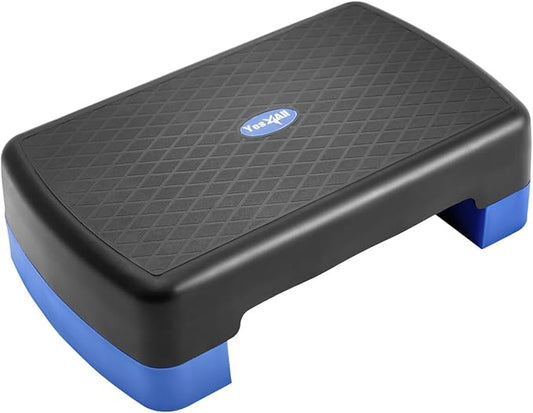 Yes4All 18.1" Aerobic Exercise Step Platform with 2 Risers, Adjustable Height Workout Stepper 3" 5.1" for Home Gym Step Up Exercise & Balance Training, Mulltiple Colors
